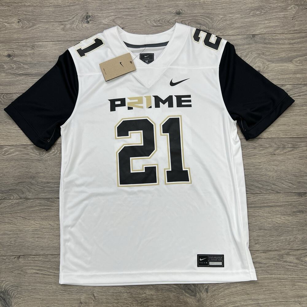 Nike Prime Sadeur Sanders Jersey Sz Medium Mens White Prime 2.0 #21 Football